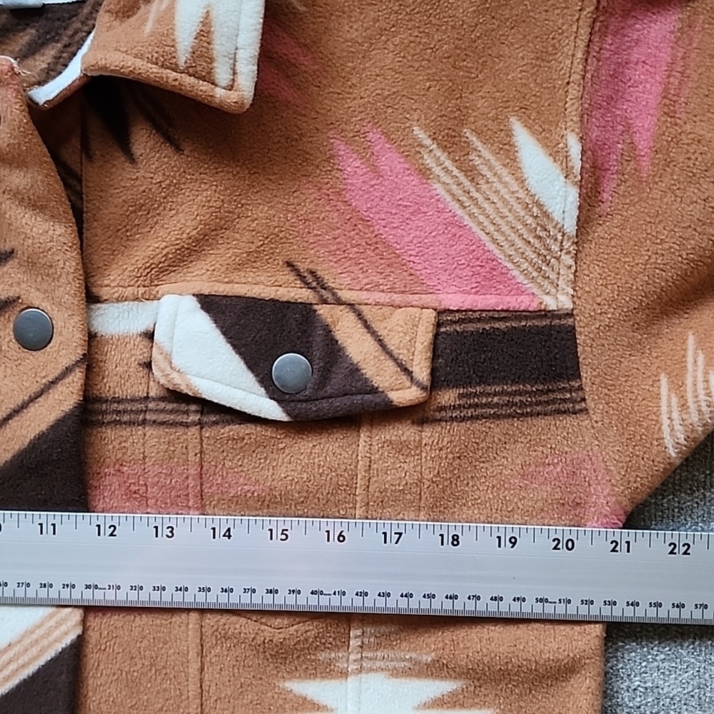 Thread & Supply Tan Brown Pink Aztec Western Jacket Shacket - Picture 8 of 10